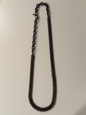 Ann Taylor Gunmetal Textured Link Necklace